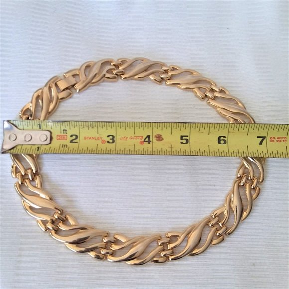 Necklace Chunky Choker Bold 90's Classy Stylish Fashion Statement Y2K Glam Gold - Picture 4 of 4